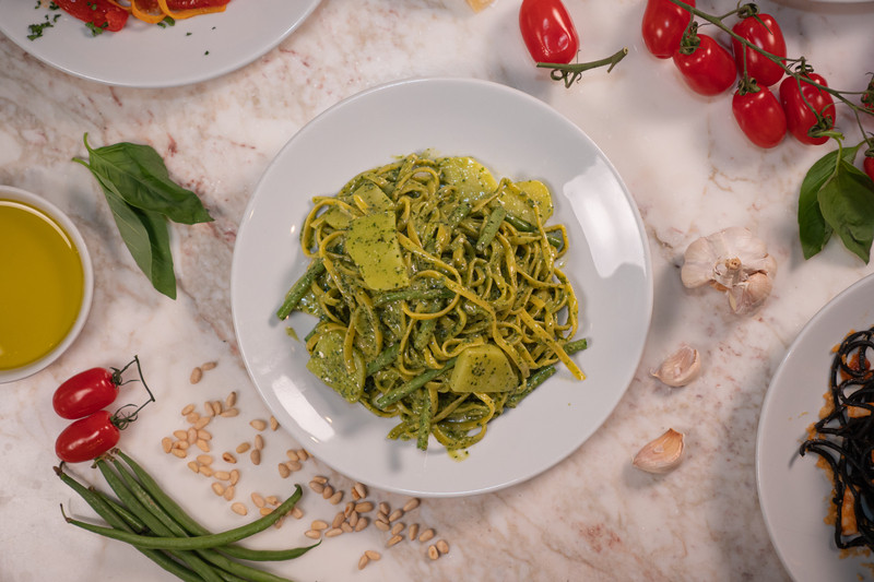 Handmade Ligurian Tagliolini with Authentic Basil Pesto | MaMaBlip